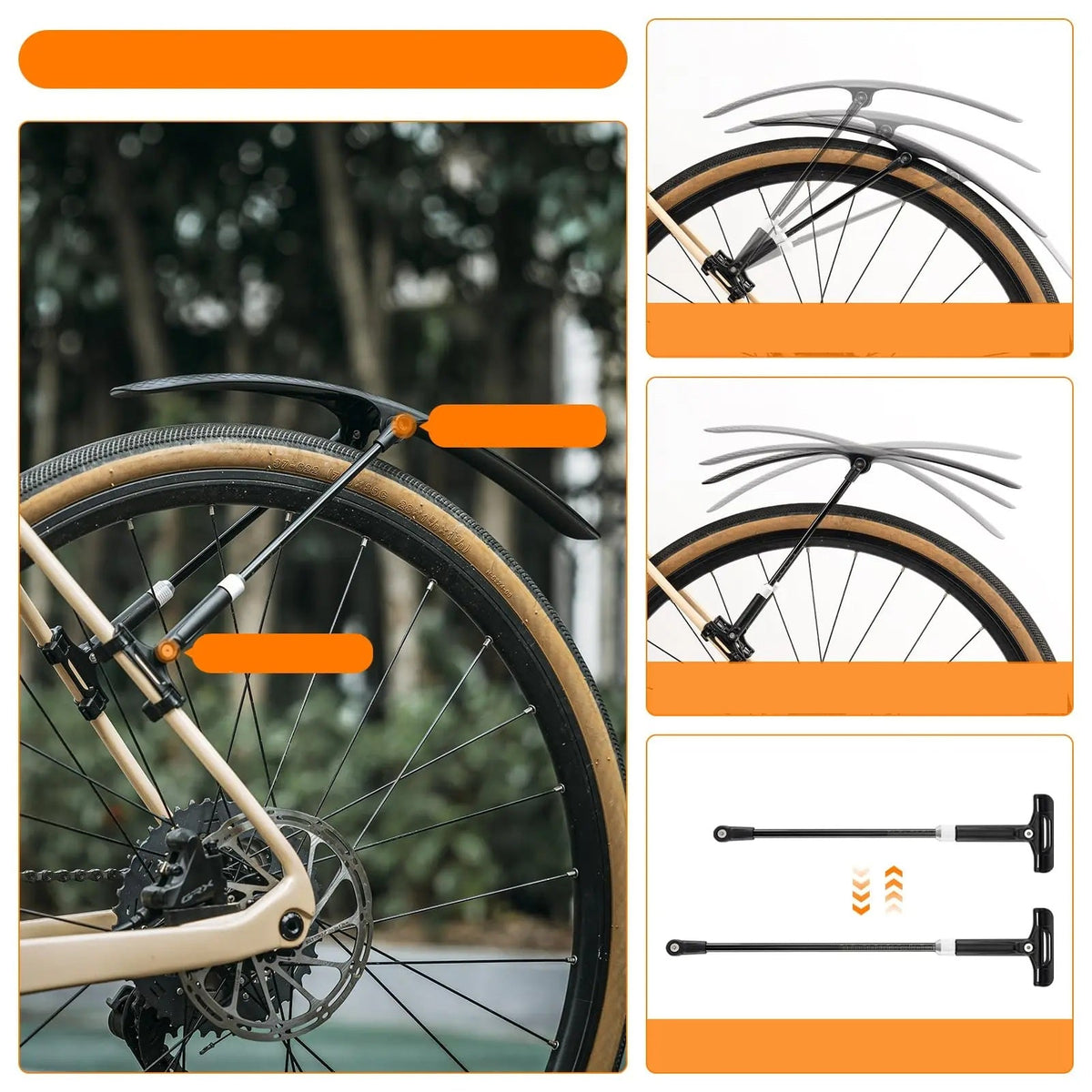 Road Bike & MTB Mudguard Fender – 700C Front and Rear Water Protection for Cleaner, Drier Cycling on Any Terrain