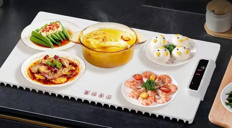 Multi-Functional Electric Beverage & Dish Warming Tray– 220V Foldable, Non-Slip Heating Pad for Hot Meals & Drinks