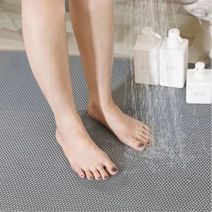 PVC Drainage Non-Slip Floor Mat – Commercial Mesh Bathroom and Pool Mat with Big Hollow Drain Design
