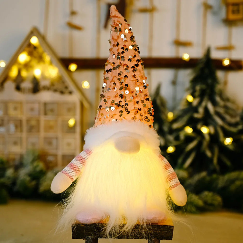 LED Gnome Couple Night Light – Christmas Sledge Elf Decoration for 2025 Gifts, New Year Displays & Valentine’s Surprises