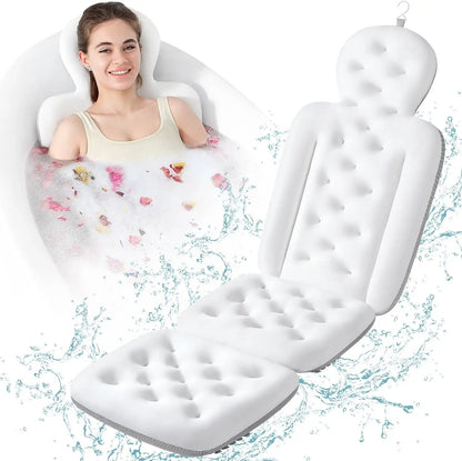 Suction Cup Bath Pillow Mat – 96 Ergonomic Non-Slip Cushion for Head & Back Support, Spa-Like Comfort for Adults