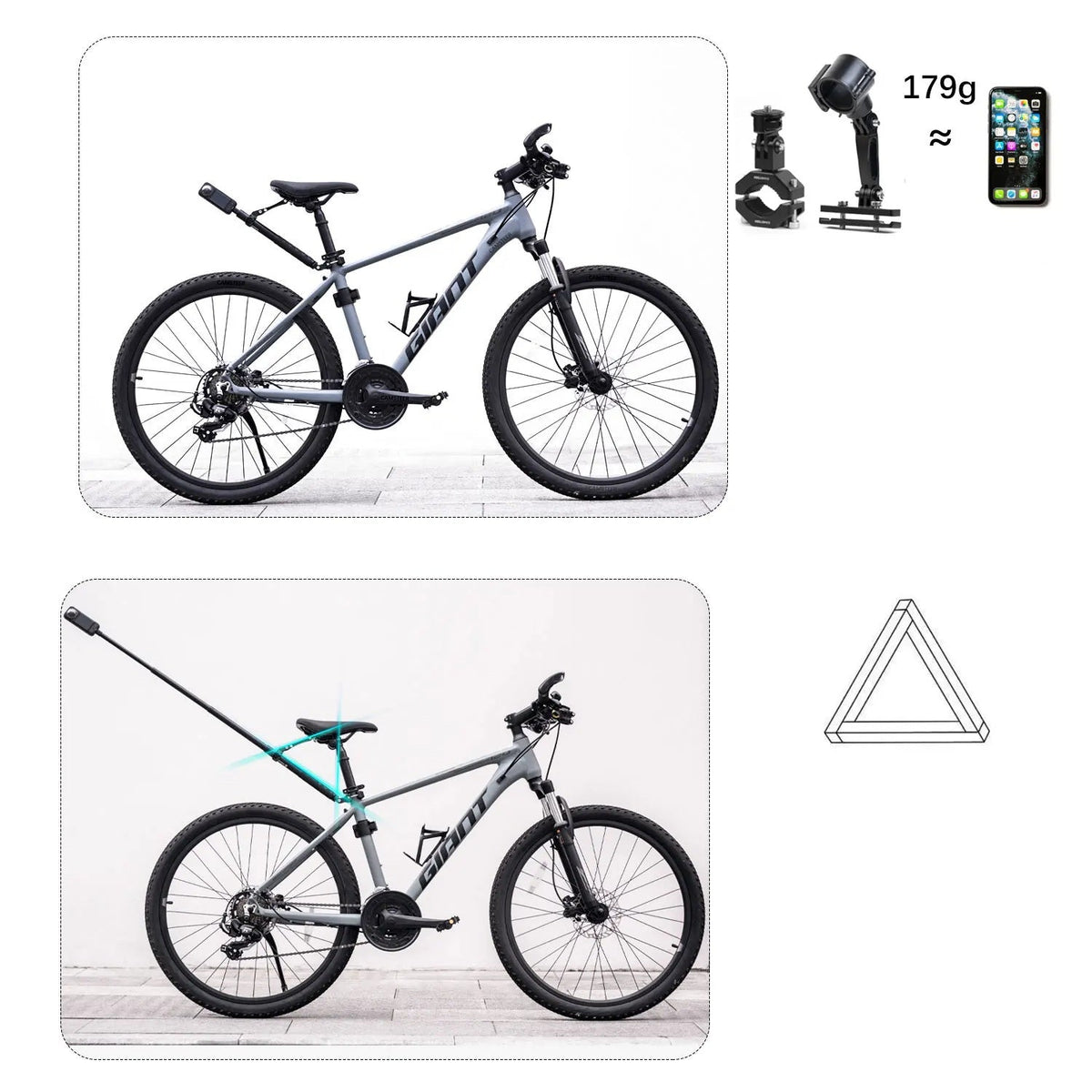 Premium Bicycle Backseat Mount – Capture Epic Rides with Third-Person GoPro/Insta360 Views, Fits Hero 13 to DJI 5