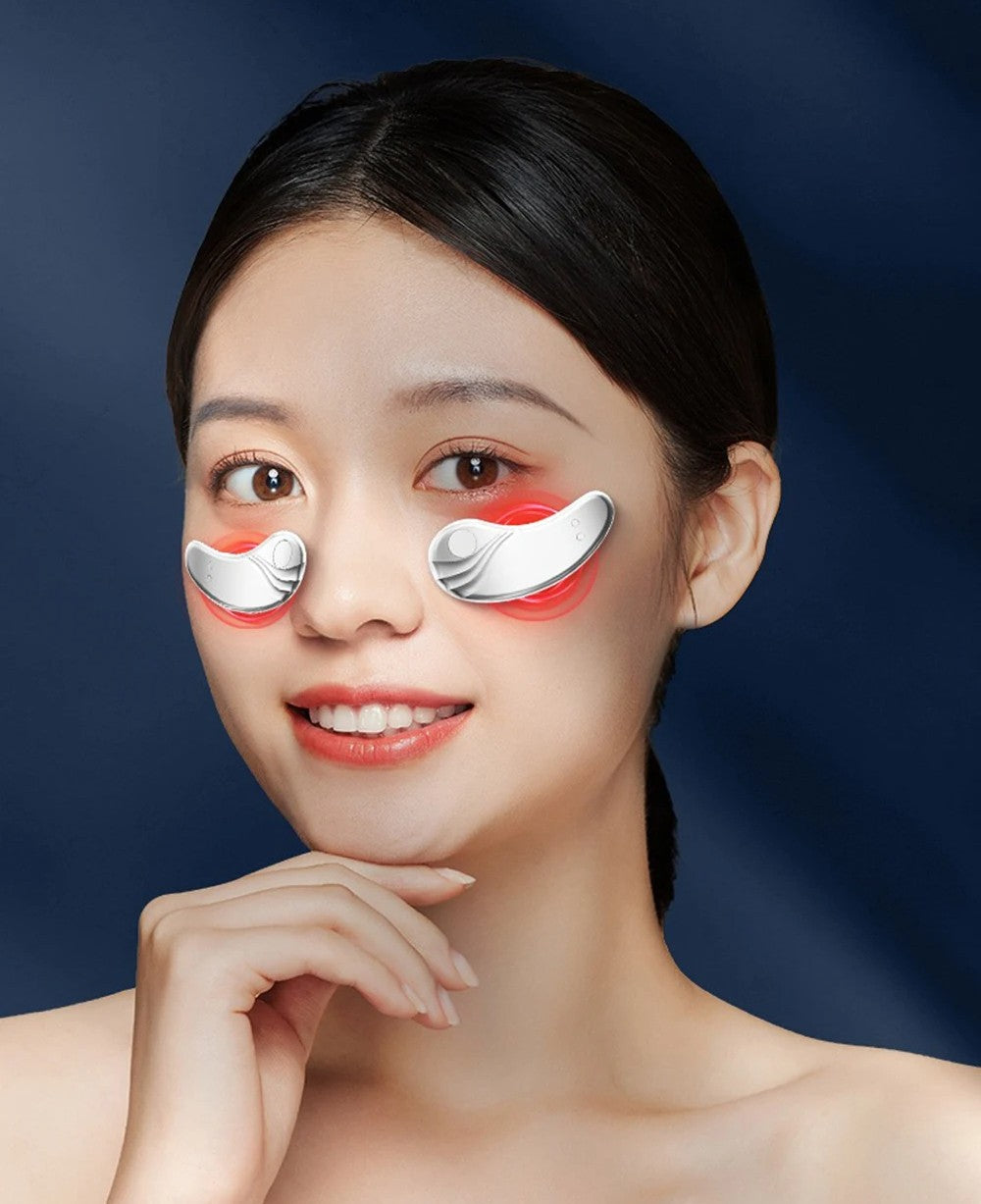LED Red Light Eye Therapy Device – EMS Microcurrent Eye Massager Reduces Wrinkles, Relieves Eye Fatigue, and Brightens Under-Eye Area