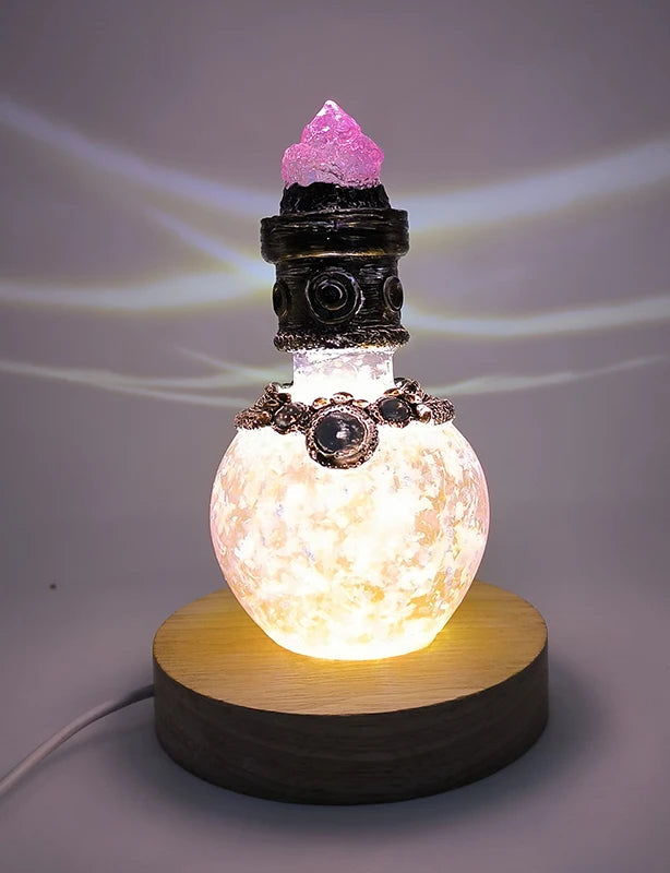Magic Moon Potion Bottle Decoration – Creative Mermaid Aura Fantasy Vial Ornament for Home Office Desktop Display and Collectible Décor
