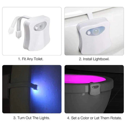 Toilet night light - Motion sensor activated - LED light - 8 colors - 16 colors