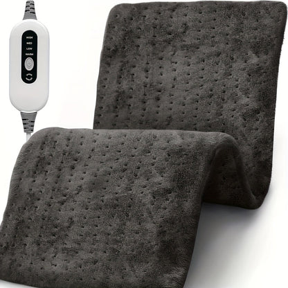 Soft Flannel Electric Heating Pad – 12”x24” Wrap with 4 Heat Settings, Auto Shut-Off, Fast Heating, Machine Washable for Full-Body Relief