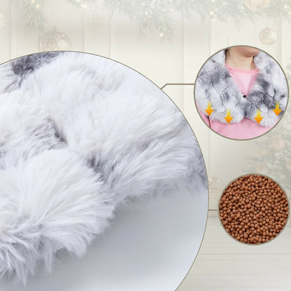 Tie-Dye Heating Pad for Neck & Shoulder – Plush Rabbit Fur Design with 6 Temperature Levels, 4 Timers & Auto Shut-Off