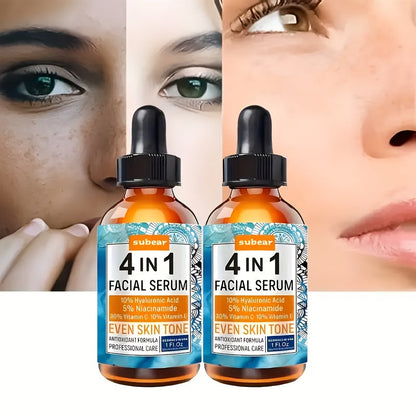 Ultra Hydrating 4-in-1 Facial Serum – Intense Moisturizer with Vitamin C, Hyaluronic Acid, Niacinamide & Vitamin E for Radiant Skin