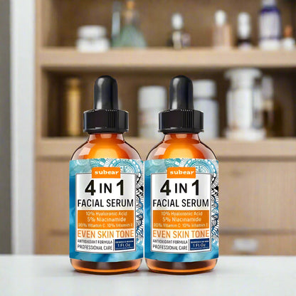Ultra Hydrating 4-in-1 Facial Serum – Intense Moisturizer with Vitamin C, Hyaluronic Acid, Niacinamide & Vitamin E for Radiant Skin