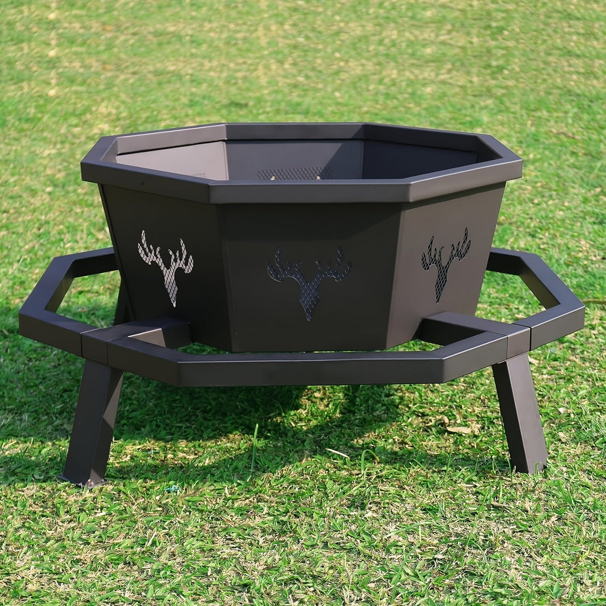 Heavy-Duty Octagonal Fire Pit – Backyard and Camping Ready Outdoor Heating with Durable Construction for Warm, Cozy Gatherings Anywhere