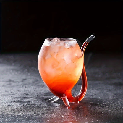 Creative Wine Glass with Straw – Built-In Straw Glass Cup for Wine, Juice, or Ice Cream – Unique Party Drinkware for Stylish Entertaining
