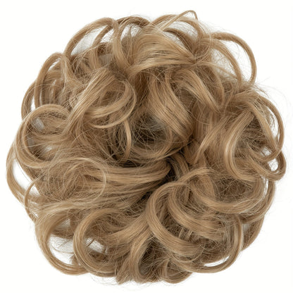 Messy Curly Hair Bun Extension – Voluminous Synthetic Elastic Chignon Scrunchie for Effortless Updo, Instant Volume & Natural-Looking Glam Hairpiece for Women