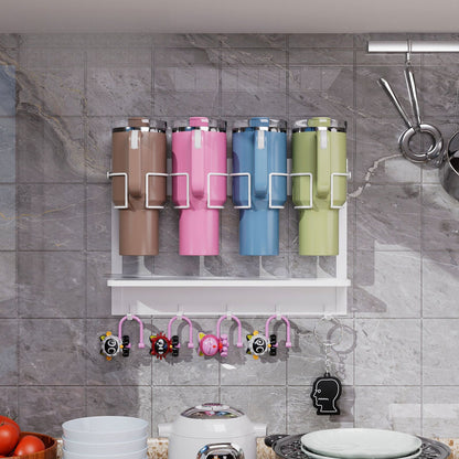 Durable Carbon Steel Magnetic Cup Holder –  Organizer for Insulated Cups, Ice Cream Containers, or Kitchen Storage, Sleek Design for Space-Saving Convenience