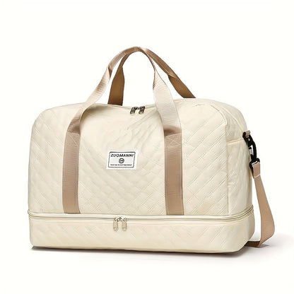 Luxury Large-Capacity Duffel Bag – Dry/Wet Separation, Multiple Pockets, Shoulder & Crossbody Strap, Perfect for Gym, Travel, and Weekend Getaways