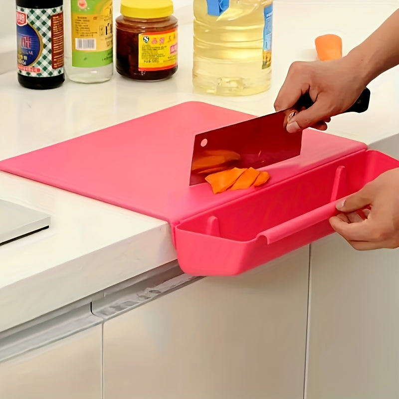 Non-Slip Cutting Board with Container – 2-in-1 Detachable Kitchen Board with Built-In Storage Tray for Effortless Food Prep and Organization