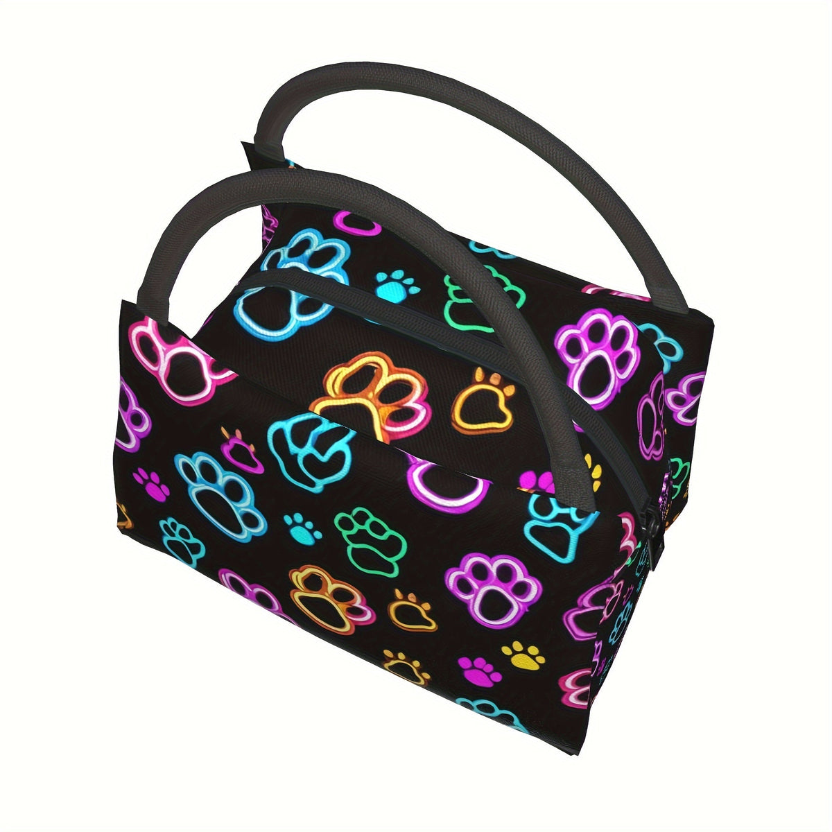 Dog Paw Print Insulated Lunch Bag – Waterproof, Reusable Cooler Tote for Picnics, Beach Days, Work, and School Lunch Essentials