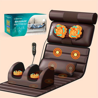 Full Body Vibrating Massage Mat with Heating Pad – 10 Nodes Multi-Zone Relaxation Mat with Heat, Soothing Vibrations, and Adjustable Settings for Daily Stress Relief