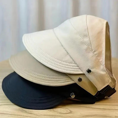 Breathable Polyester Sun Visor Hat – Quick-Dry Adjustable Cap with Wide Brim, Lightweight & Foldable for Hiking & Riding