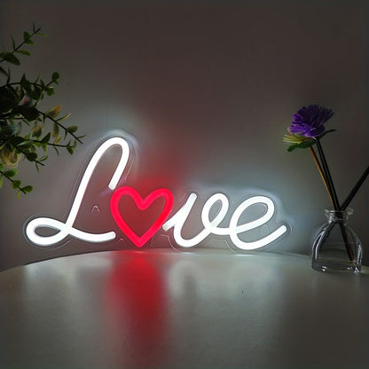 Love LED Neon Wall Sign – Romantic Glow for Weddings, Parties, Bedrooms, Bars, Galleries or Special Occasion Decor