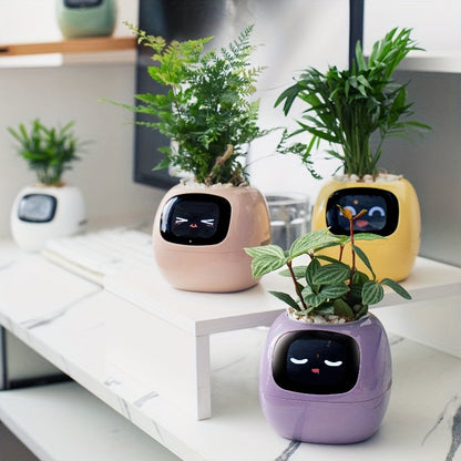 Ivy Smart Planter Robot – Interactive AI Plant Pot with Sensors, Emoticons and Personalized Lighting for Smart Indoor Plant Care