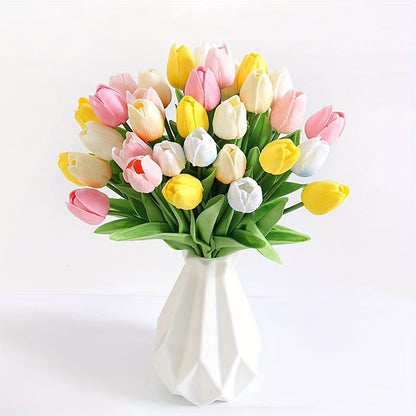 Artificial Tulip Set – 15-Piece Realistic Faux Flowers for Weddings, Home Décor, Parties, and Table Arrangements, Long-Lasting Beauty