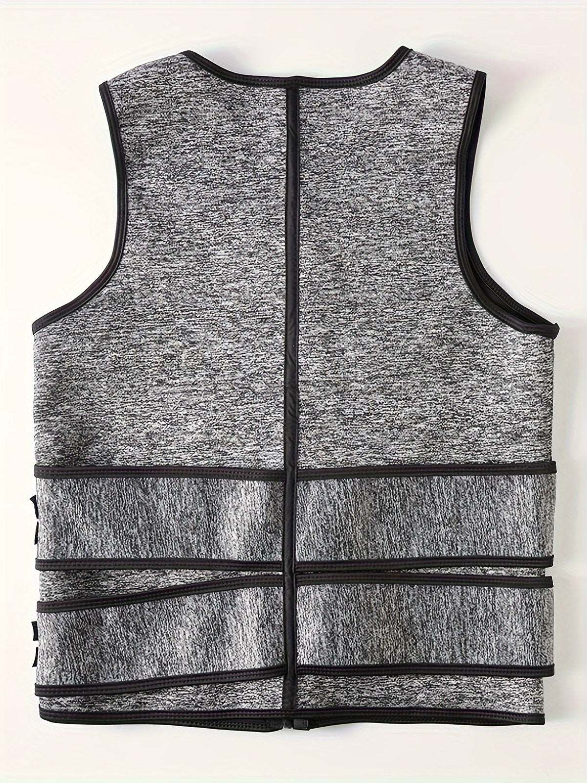 Men’s Slimming Body Shaper Vest – Dual Waist Trimmer with Zipper, Neoprene-Nylon Blend for Fitness & Tummy Control