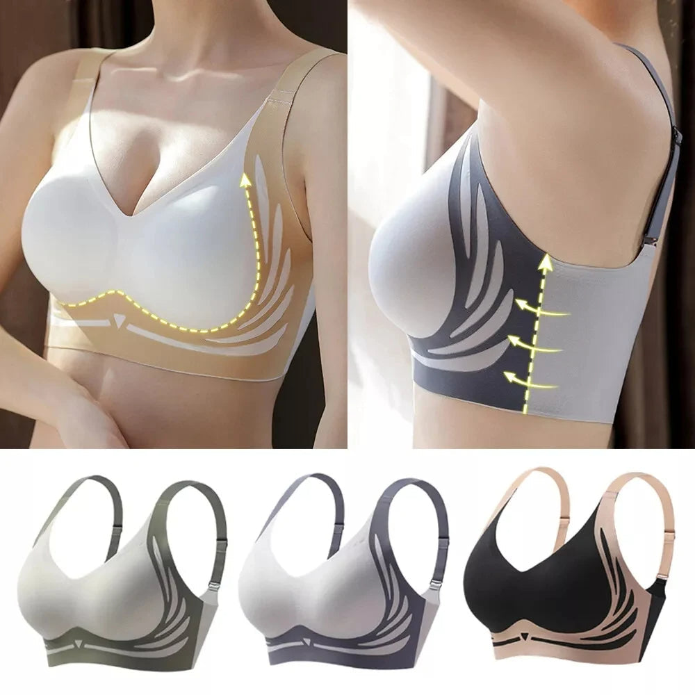Seamless Anti-Gravity Sports Bras – 4-Pack Lifting, Shaping, and Chest Support Underwear for Active Women with Comfortable Compression