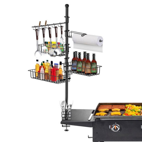 Outdoor BBQ Accessories Caddy Storage Rack - 5-in-1  Camper Must Have Grill Utensil Holder, Kitchen Storage Tool