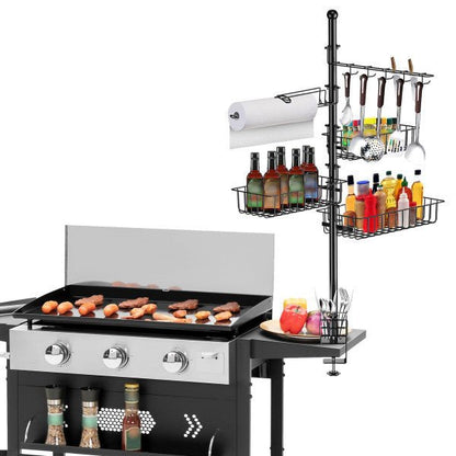 Outdoor BBQ Accessories Caddy Storage Rack - 5-in-1  Camper Must Have Grill Utensil Holder, Kitchen Storage Tool