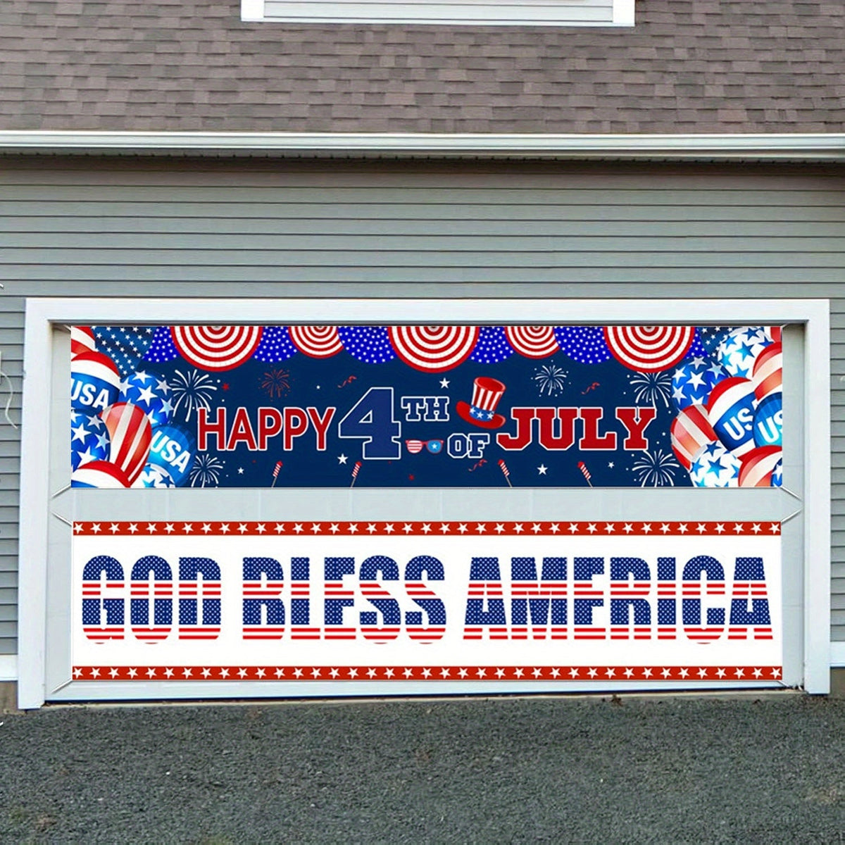 Patriotic Yard Banners –2pcs 4th of July Outdoor Independence Day Decorations with “God Bless America” Flag Design for Gardens, Parties & Holiday Celebrations