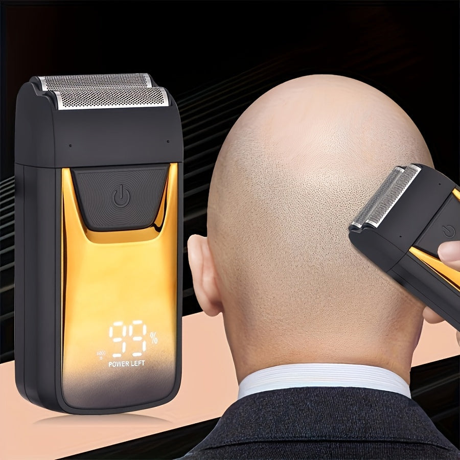 Rechargeable Electric Shaver Grooming Kit with Hair Trimmer - 500mAh Battery, Digital Display, Ideal Gift for Men’s Personal Care
