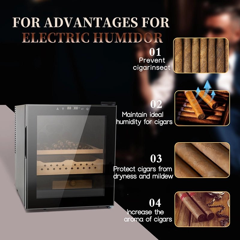 Cigar Humidors with 3-IN-1 Cooling - Heating & Humidity Control, 250 Counts Capacity Cigar Humidor Humidifiers with Constant Temperature Controller (50L)