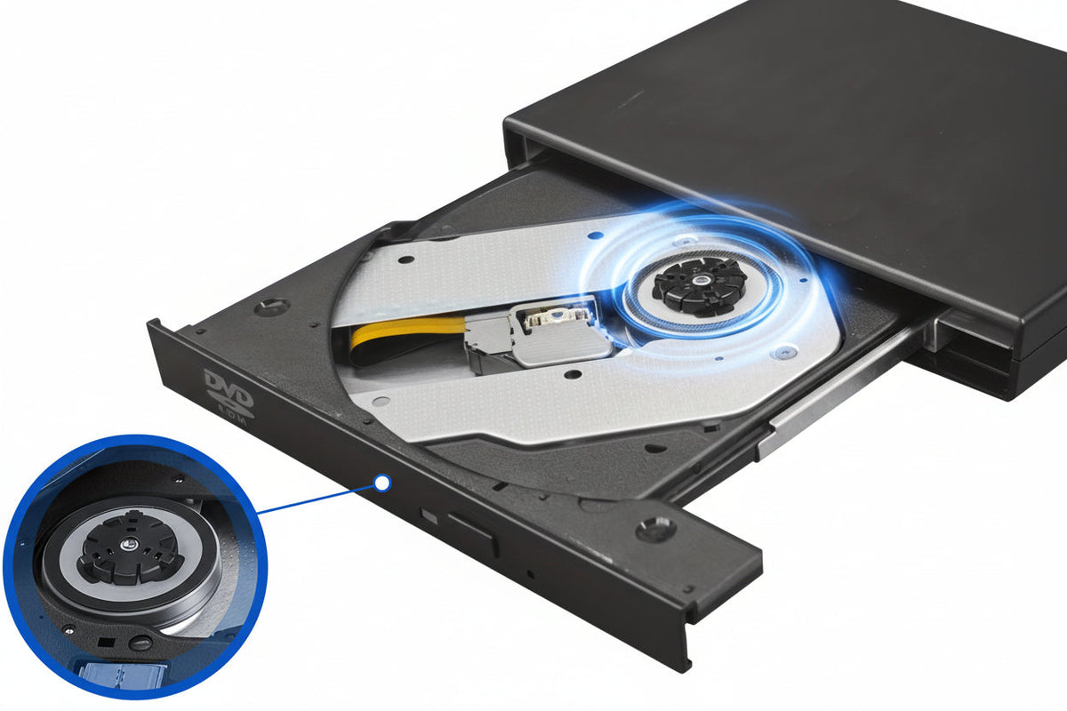 External CD/DVD Drive - Portable USB Optical Drive for Laptops & Desktop Computers