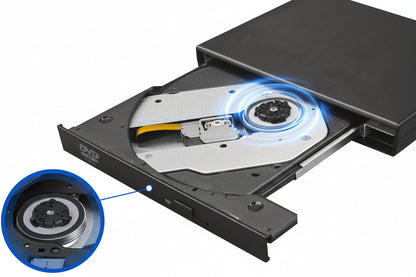 External CD/DVD Drive - Portable USB Optical Drive for Laptops & Desktop Computers
