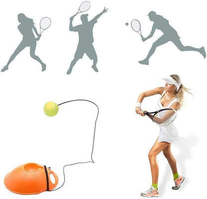 Heavy Duty Tennis Training Aid – Self-Rebound Practice Trainer with Elastic Rope and Weighted Base, Perfect Partner for Solo Tennis Training and Ball Control