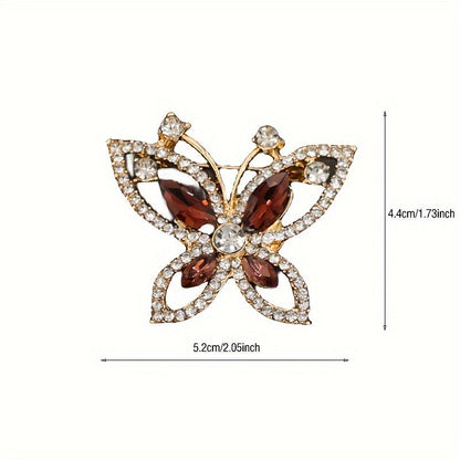 Rhinestone Inlaid Brooch Set – 9pcs. Elegant Luxury Corsage Pins for Women’s Suits, Jackets, Weddings, and Holiday Fashion Accessories