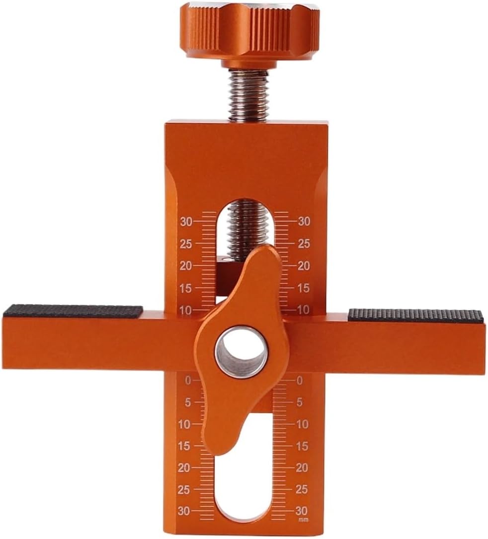 Aluminum Cabinet Door Installation Jig – Adjustable Woodworking Positioning Tool for Fast, Accurate Closet Door Mounting (7–40mm Clamping Range)