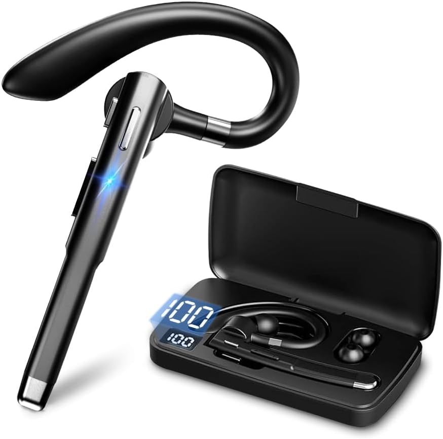 Noise-Cancelling Bluetooth Sports Headset – Waterproof Digital Display Single Ear Earbuds for Running, Calls, Gym & Daily Workouts