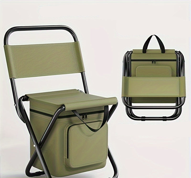 Lightweight Portable Travel Folding Chair –  Seat with Backrest and Storage Bag for Hiking, Camping, Fishing, or Outdoor Use
