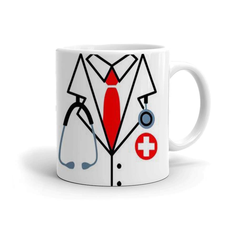 Personalized Khakee Doctor Theme Ceramic Coffee Mug – 325ml Humorous Gift for Doctors, Birthday Present with Medical Design & Durable Print