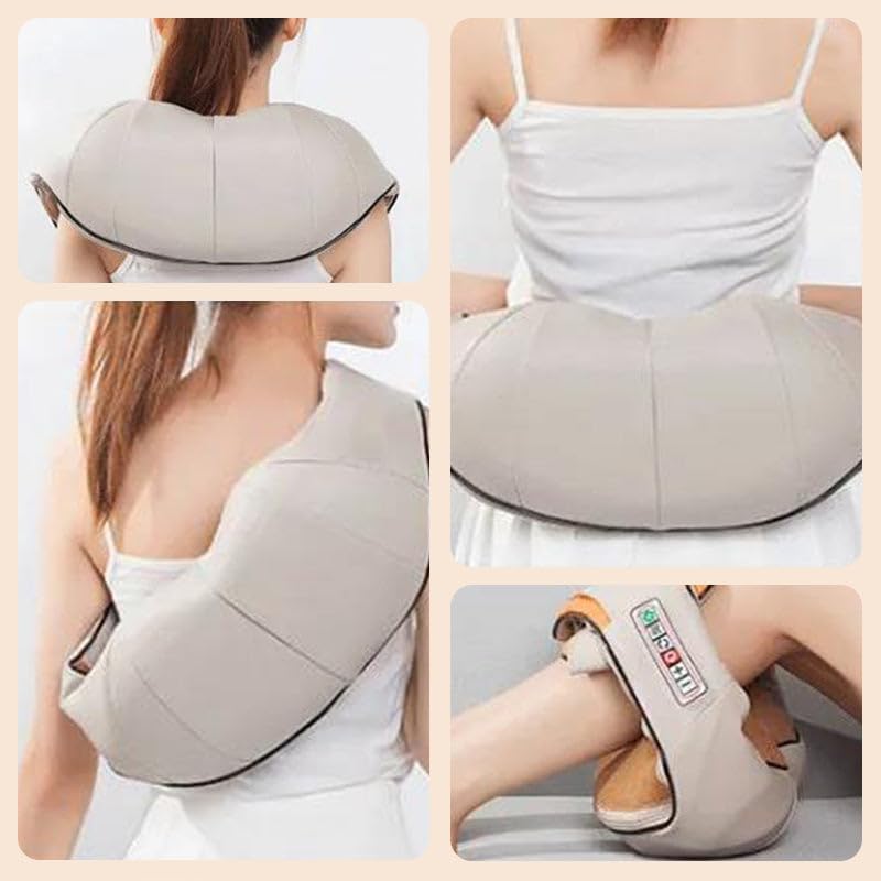 Electric Shiatsu U-Shape Massage Shawl – Heated Infrared Kneading Neck, Back & Shoulder Massager for Deep Relaxation and Pain Relief