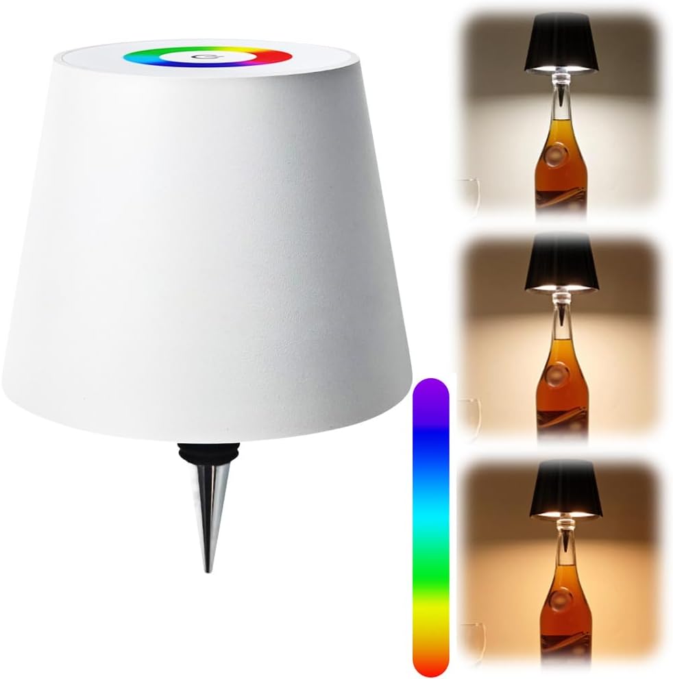 Wireless LED Wine Bottle Table Lamp – Rechargeable Vase-Style Light with Touch Switch for Bars, Dining Rooms, Desks & Soft Ambience