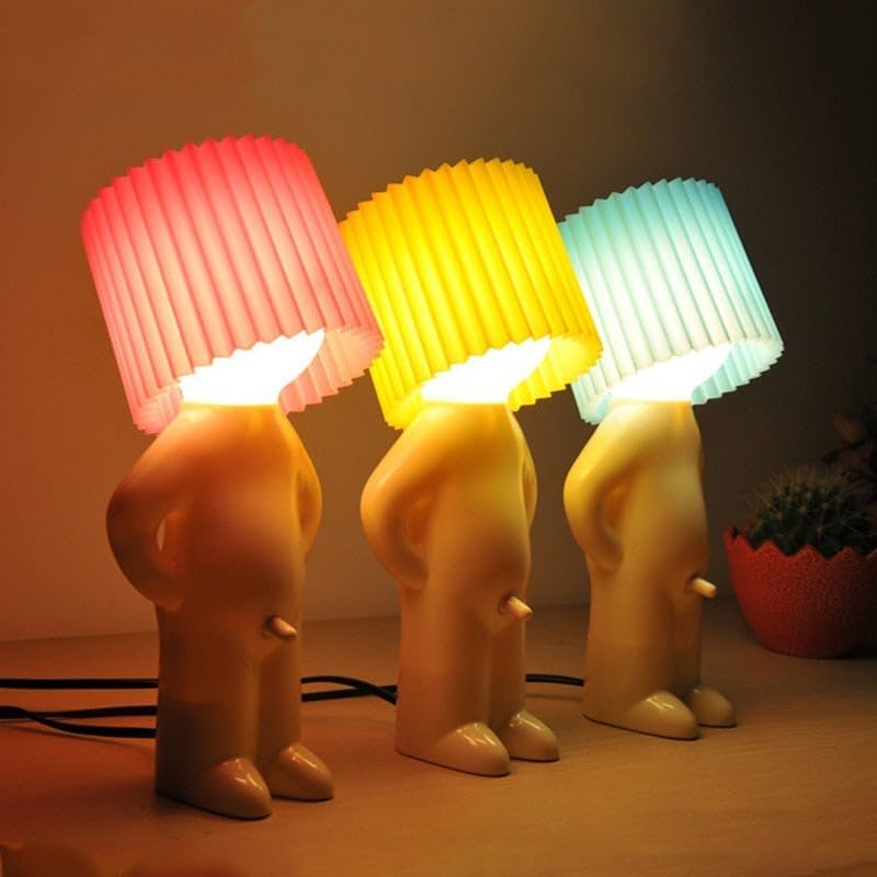 Naughty Boy LED Pleated Table Lamp – Unique Child-Friendly Night Light with Reading Mode, Creative Design for Bedroom Ambiance