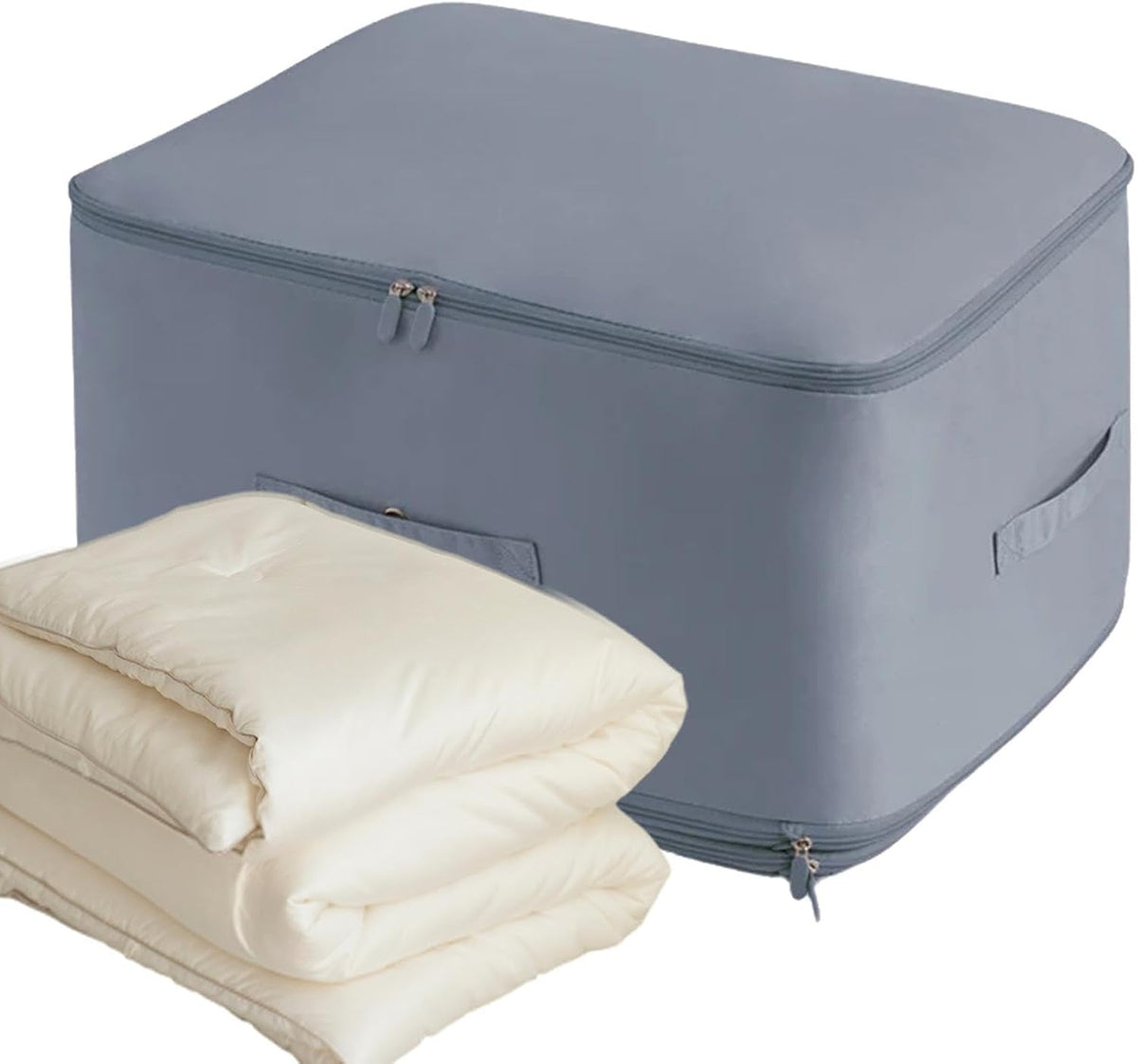 Ultra-Space-Saving Compression Organizer Bag – Heavy-Duty Khaki Storage Tote for Moving, Laundry, or Seasonal Clothes; Large 54×42×30 cm Capacity