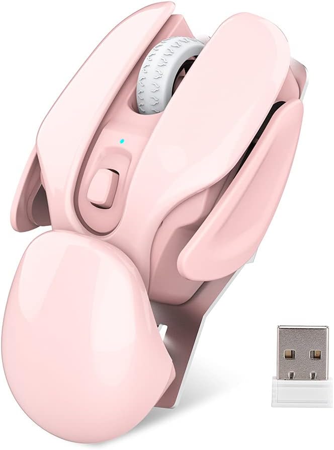 Ergonomic Wireless RGB Mouse – 4-Key Optical Mute Mouse with 1600 DPI for Work, Gaming, or Stylish Unisex Gift