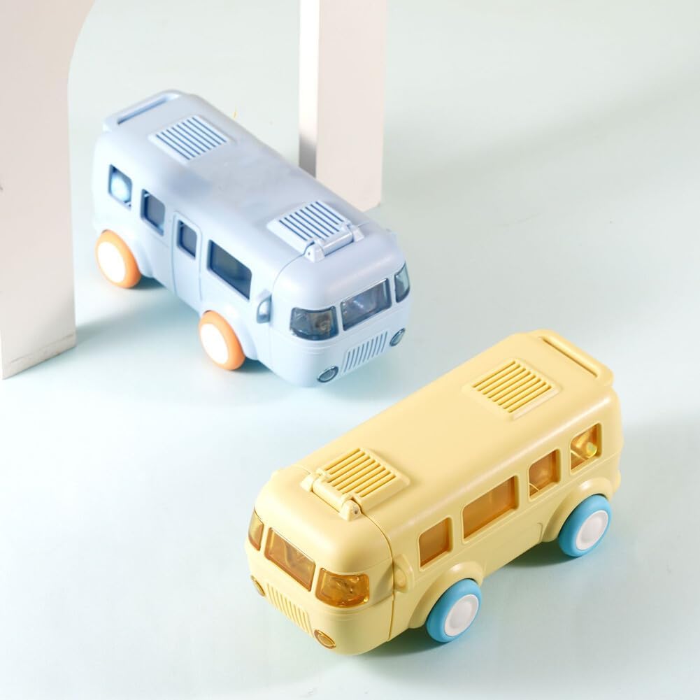 Bus-Shaped Kids Water Bottle – 500ml Fun Car Design with Shoulder Strap & Straw, Portable Leak-Proof Cup for School & Travel