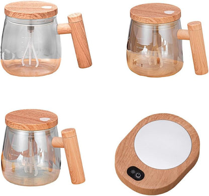 Portable Electric Self-Stirring Coffee Mug – 400ml High-Speed Glass Mixer for Juices, Protein Shakes, Milk & Home Office Drinks