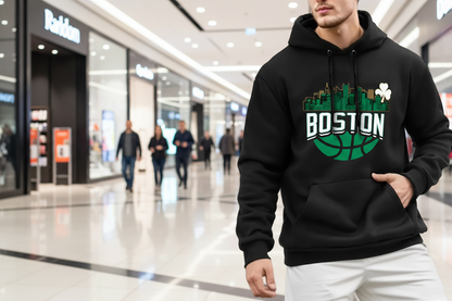 Men’s Casual Hoodie with Kangaroo Pocket – Graphic Printed Polyester Sweatshirt for Spring & Fall Outfits