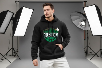 Men’s Casual Hoodie with Kangaroo Pocket – Graphic Printed Polyester Sweatshirt for Spring & Fall Outfits