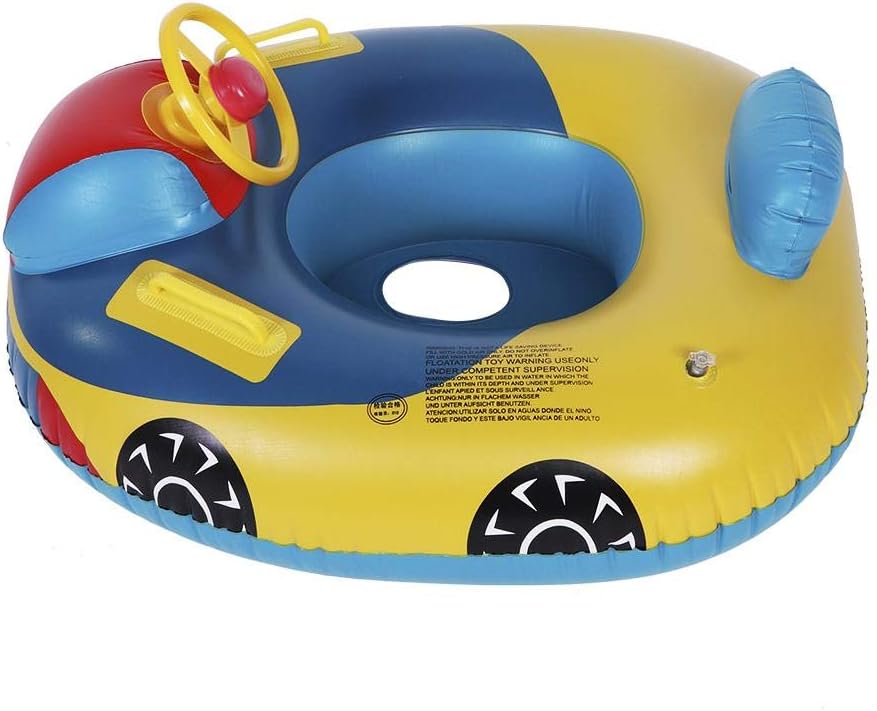 Inflatable Baby Swimming Float with Handles – Car-Shaped Pool Seat Ring for Toddlers 1–5 Years, Safe Summer Water Fun